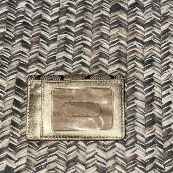 Coach Signature Brown and Gold Card Case - Picture 5 of 5
